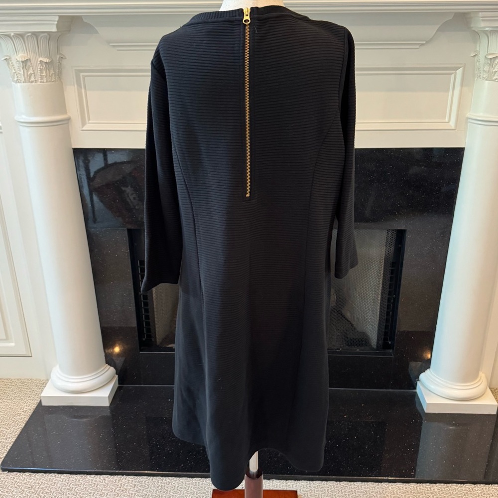 Boden Black Textured Shift Dress with Pockets | Size 18R (US 14R) | 100% Cotton - Picture 6 of 10